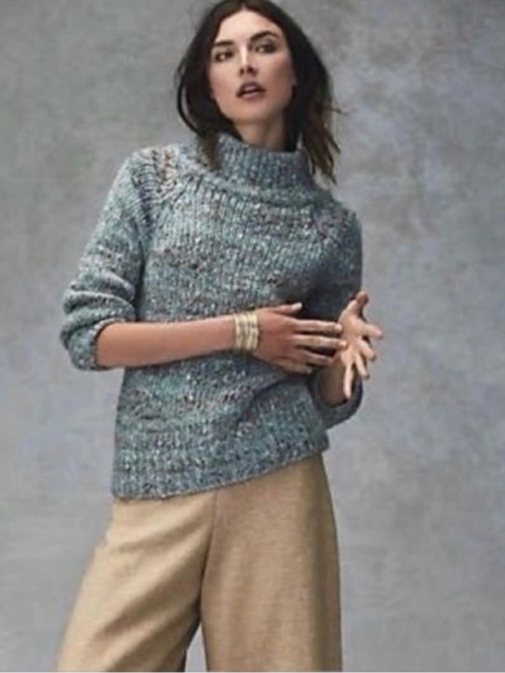 Moth by Anthropologie Mockneck Sweater Wool Alpaca Silk Italy XS